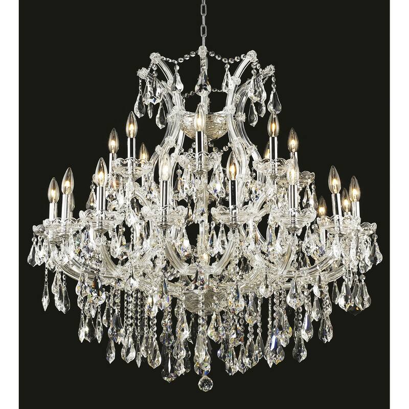 Fleur Illumination 24 light Chrome Chandelier - Chrome/royal cut crystals