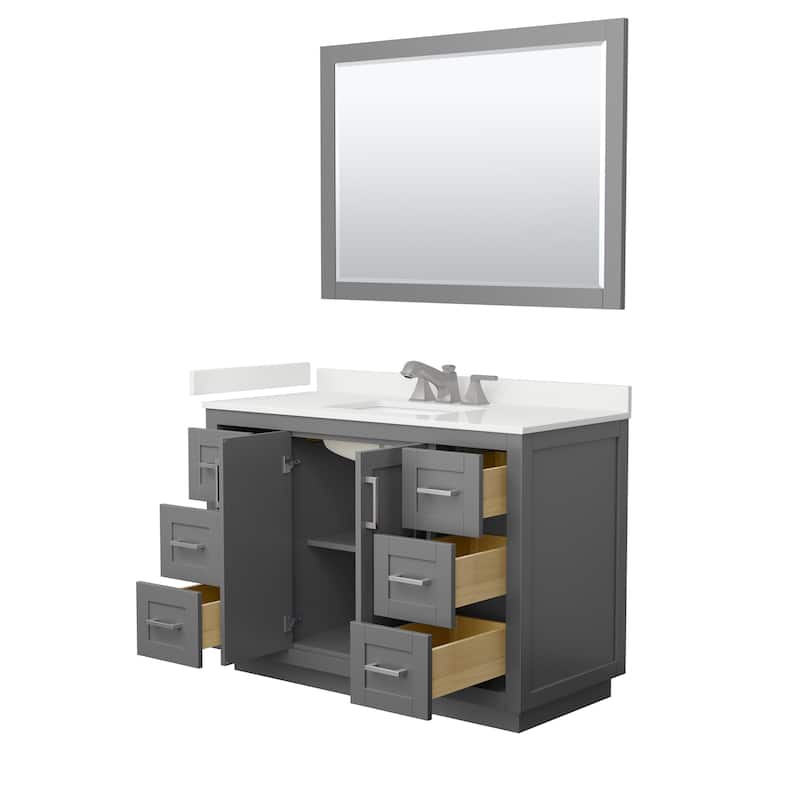 Miranda 48-inch Single Vanity, Quartz Top, 46-inch Mirror