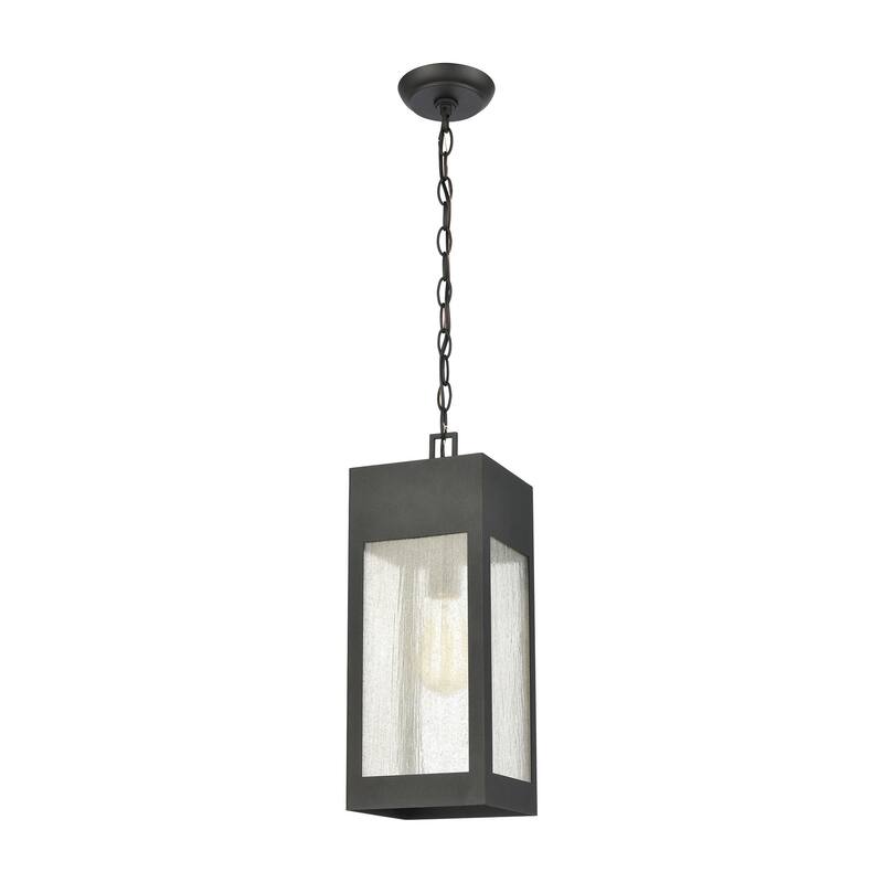 Elk Home Angus Charcoal With Heavy Seeded Glass 1 Light Hanging