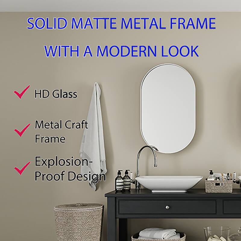 Wall Mount Metal Framed Medicine Cabinet with Storage