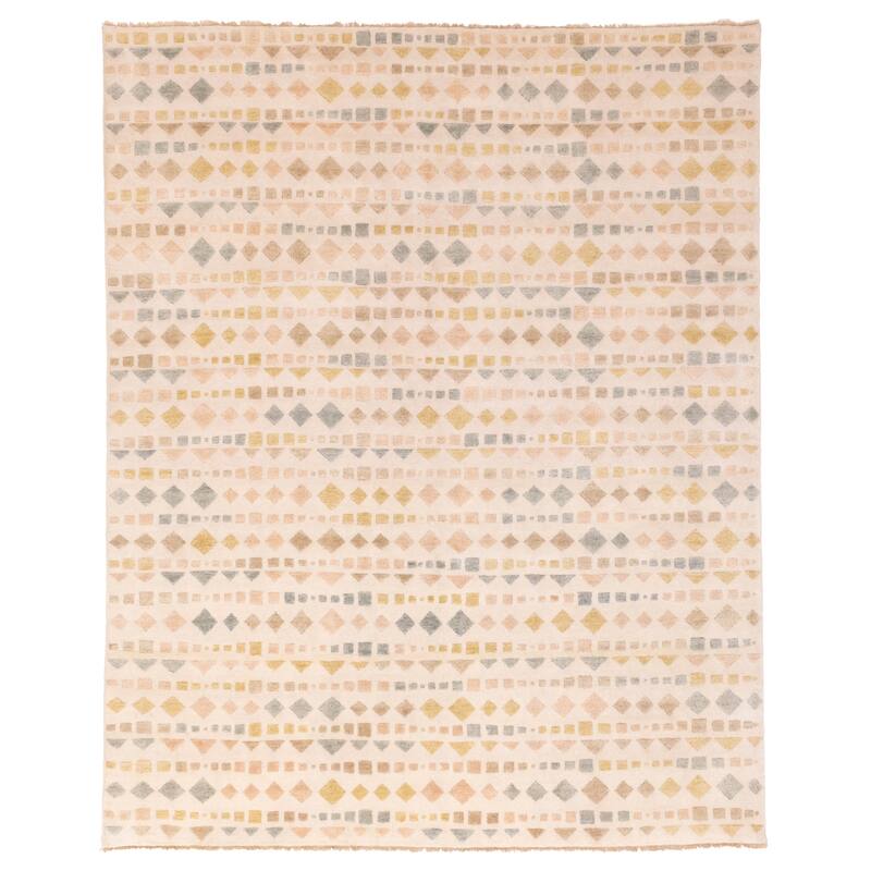 ECARPETGALLERY Hand-knotted Tangier Ivory Wool Rug - 7'10 x 9'8