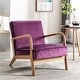preview thumbnail 16 of 18, Kreindy Velvet/ Wood Mid-century Armchair