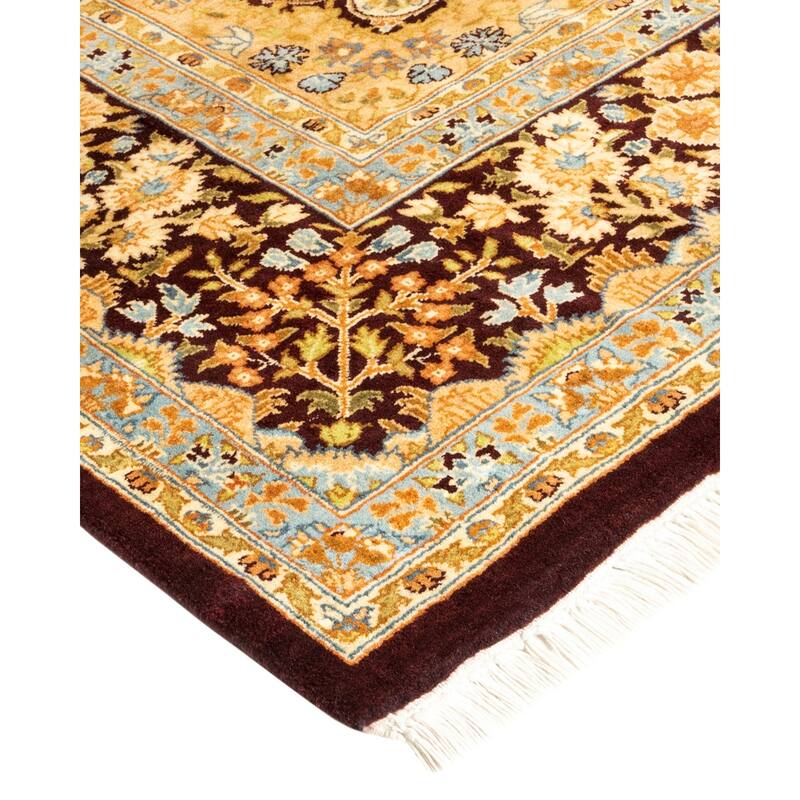 Overton Hand Knotted Wool Traditional Oriental Red Area Rug - 6' x 9'