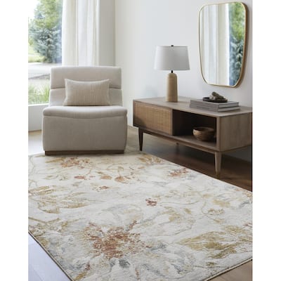 Jocelynn Coastal Floral and Botanical Area Rug