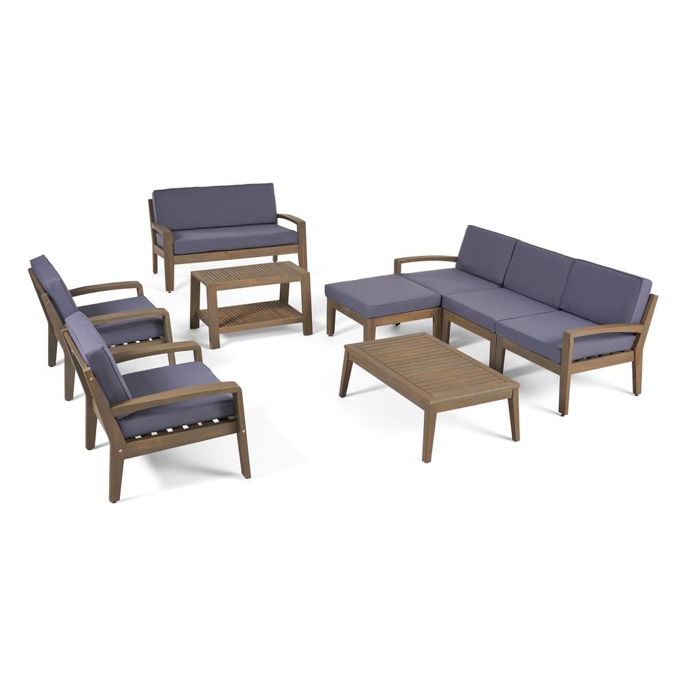 Grenada 7-Seater Sectional Sofa Chat Set with Ottoman by Christopher Knight Home
