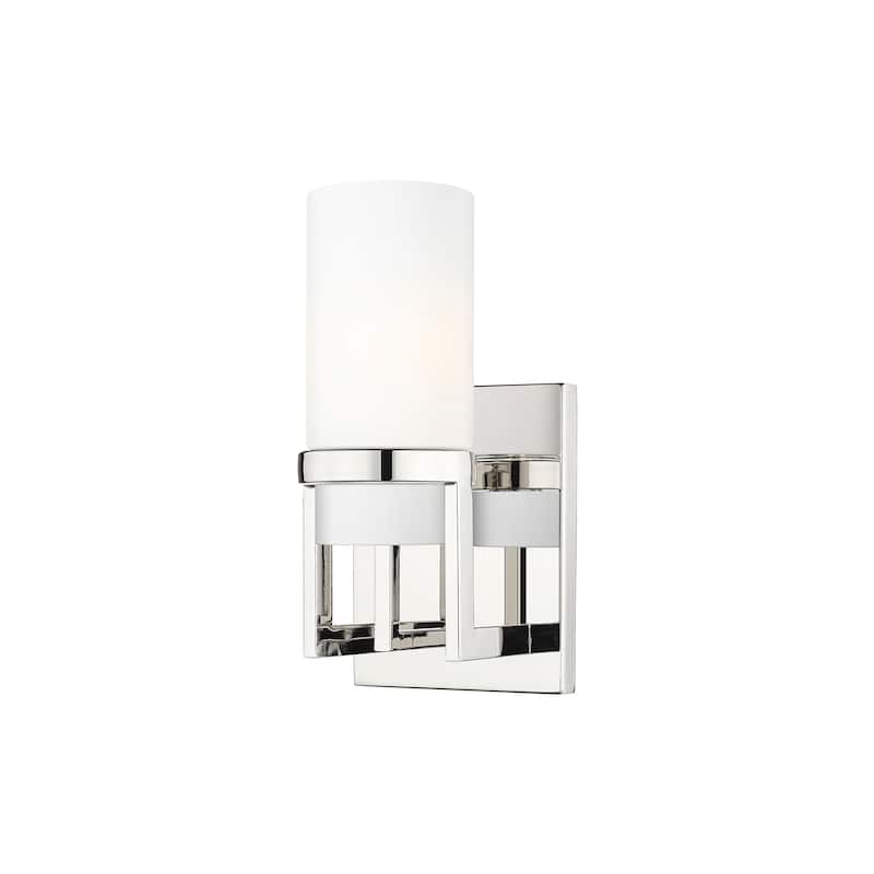 Innovations Lighting Utopia - 1 Light 8" Wall-Mounted Sconce - Polished Nickel/Matte White