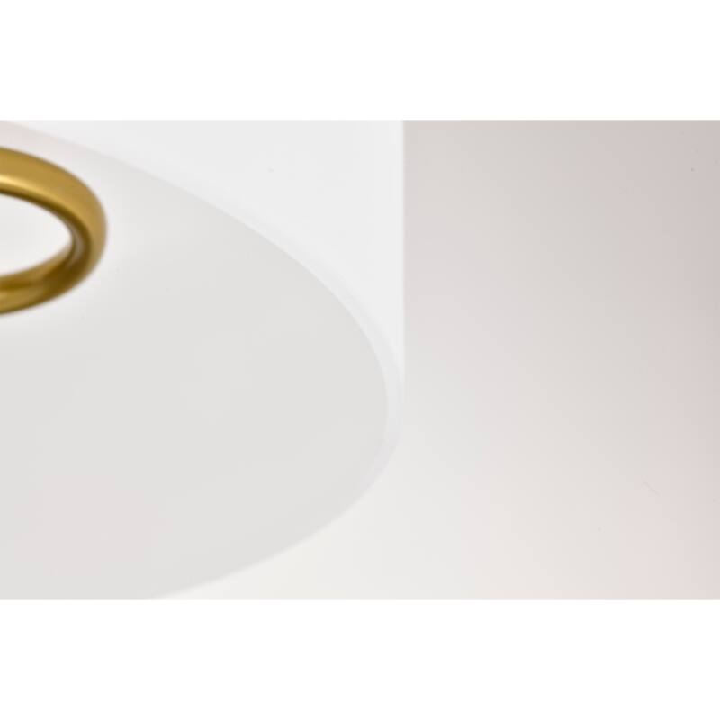 Barmine Brass Table Lamp with White Frosted Glass Shade