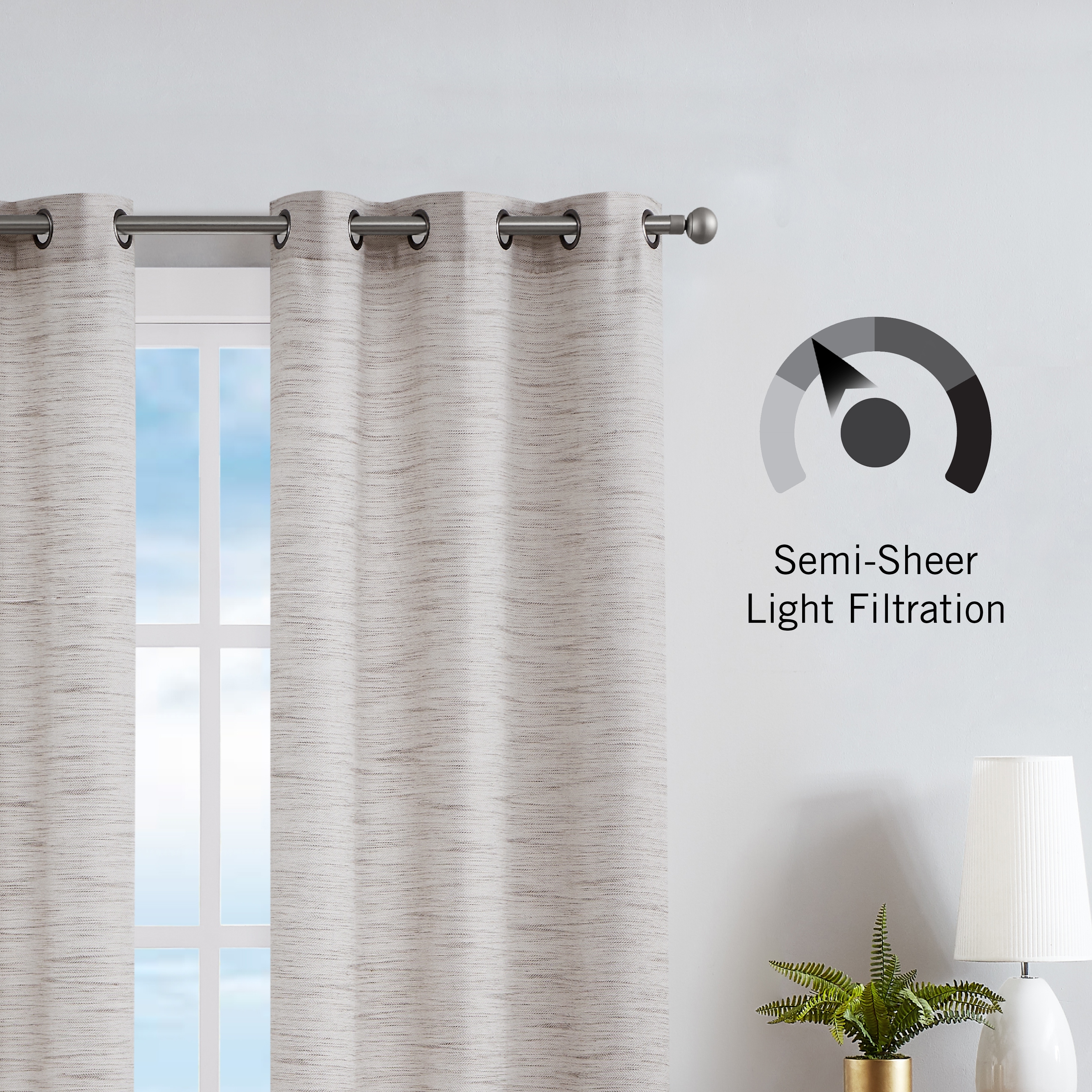 Nautica Julius Light Filtering Textured Grommet Window Curtain