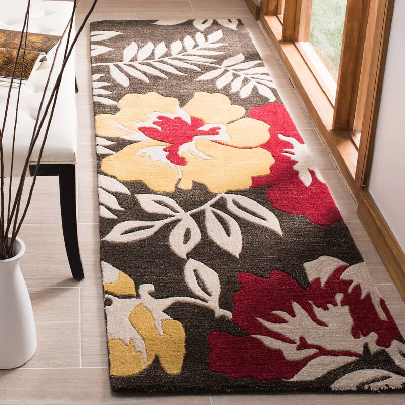 SAFAVIEH Handmade Soho Kacy N.Z. Wool Rug - 2'6" x 6' Runner - Brown/Multi