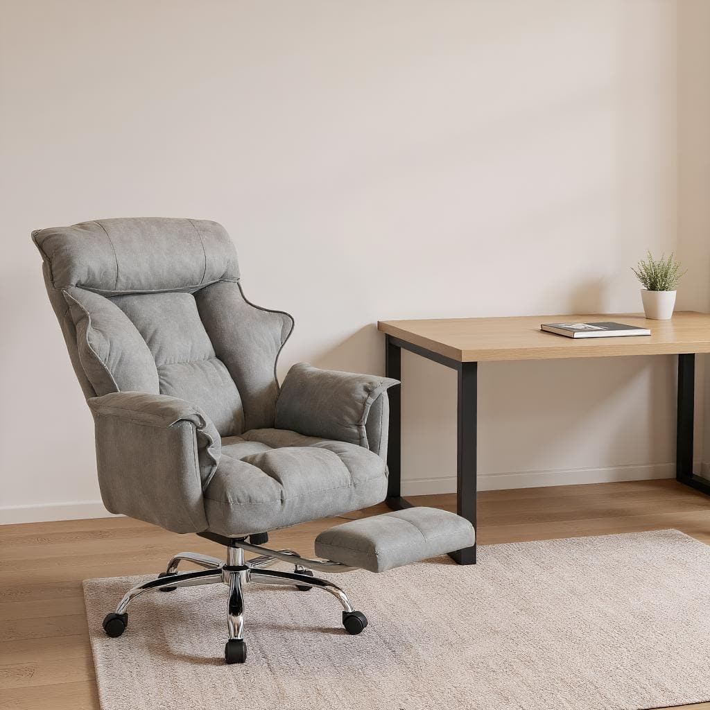 High-Back Executive Swivel Chair with Footrest & Adjustable Lumbar Support