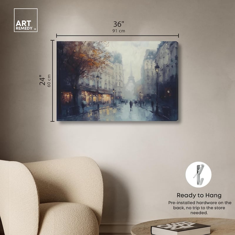 Foggy Paris Canvas by Art Remedy, Gallery Wrapped