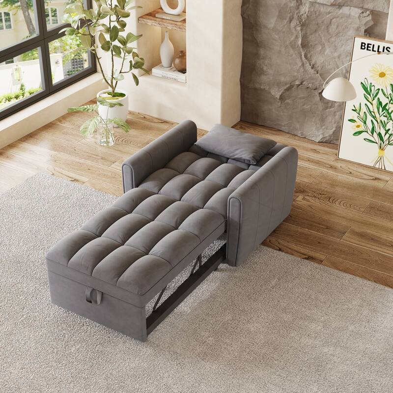 Versatile Foldable Sofa Bed with Adjustable Backrest and Soft Pillows