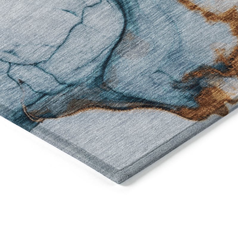 HomeRoots Abstract Modern Rectangle Outdoor Rug