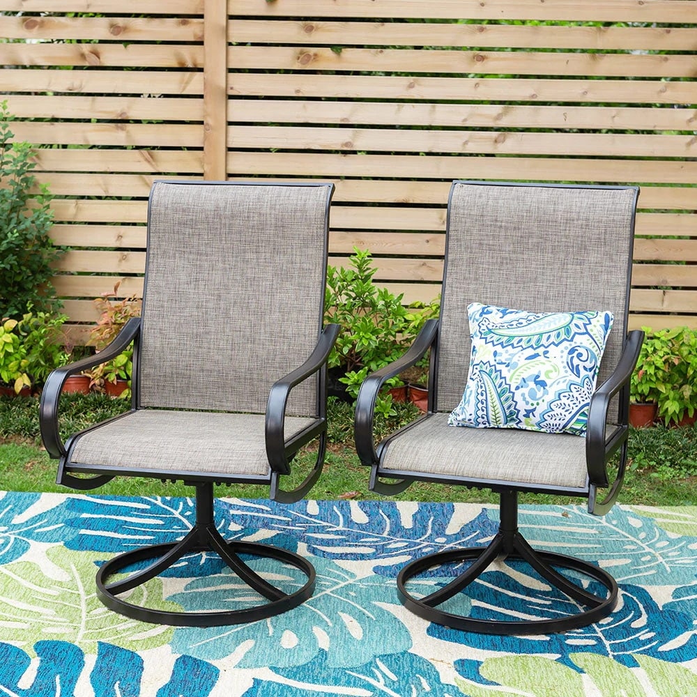 Black swivel patio chairs sale