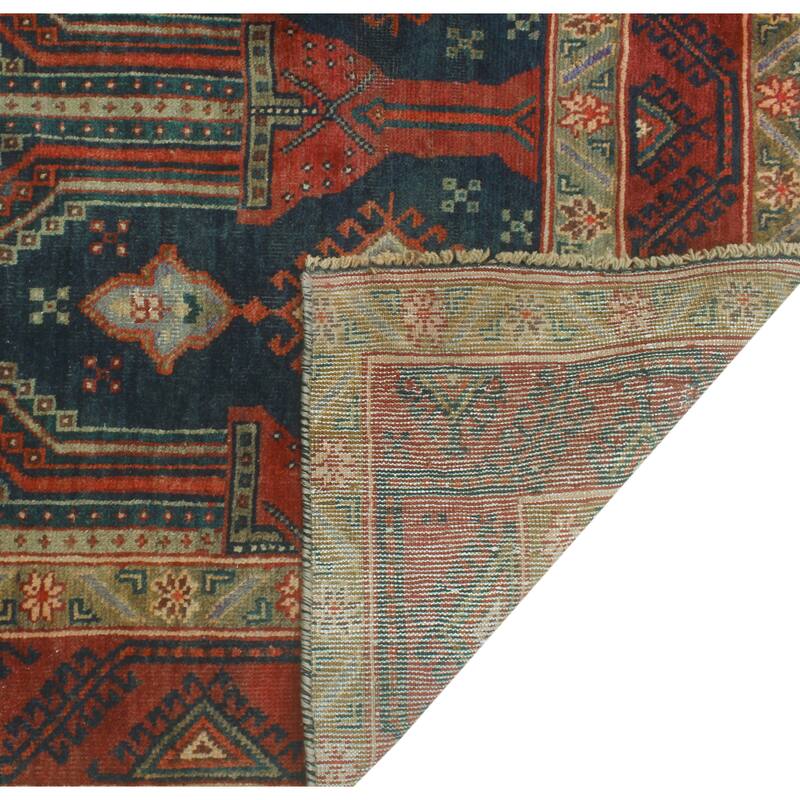 Semi Antique Sibongil Navy/Rust Runner - 3'7" x 9'3"