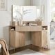Modern Fluted Makeup Vanity Desk with 3 Way Mirror&Light, Vanity Table ...