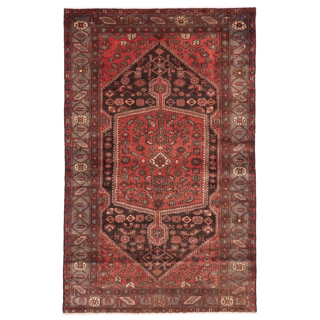 ECARPETGALLERY Hand-knotted Andelz Red Wool Rug - 4'7 x 7'3