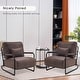 preview thumbnail 3 of 25, MCombo set of 2 Modern Accent Armchair with Steel Legs, Leathaire fabric HQ102 Brown