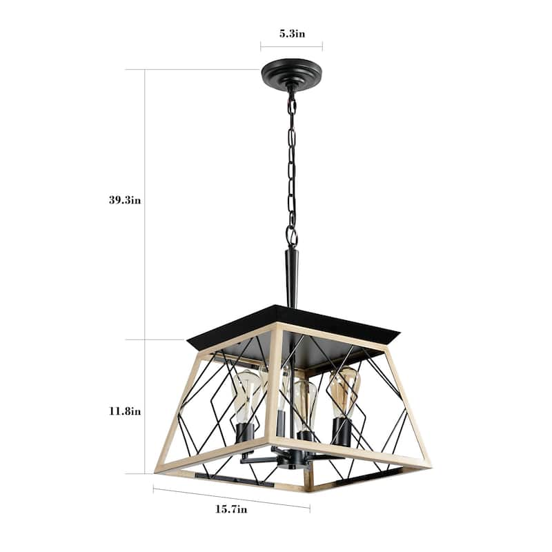 Farmhouse Chandeliers With 4 Bulbs For Dining Room