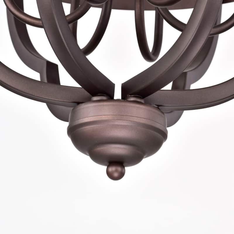 Allario 6 Light Farmhouse Candle Style Metal Chandelier 21 Inch - Oil Rubbed Bronze