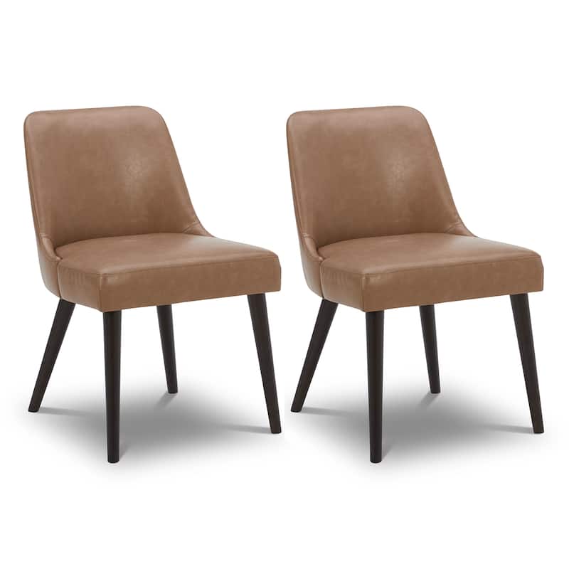 Spruce & Spring Lan Mid-Century Modern Dining Chair Set of 2 - Saddle Brown