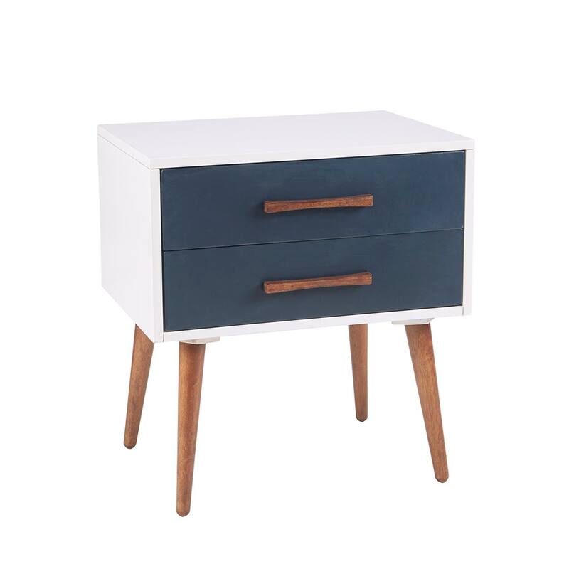 Mid-Cnetury Modern Wooden Storage Nightstand with 2 Drawers