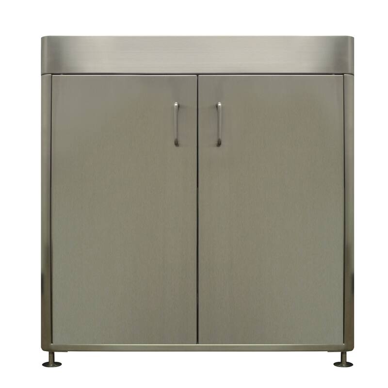 Stainless Steel Double Door, Freestanding Cabinet with Sink