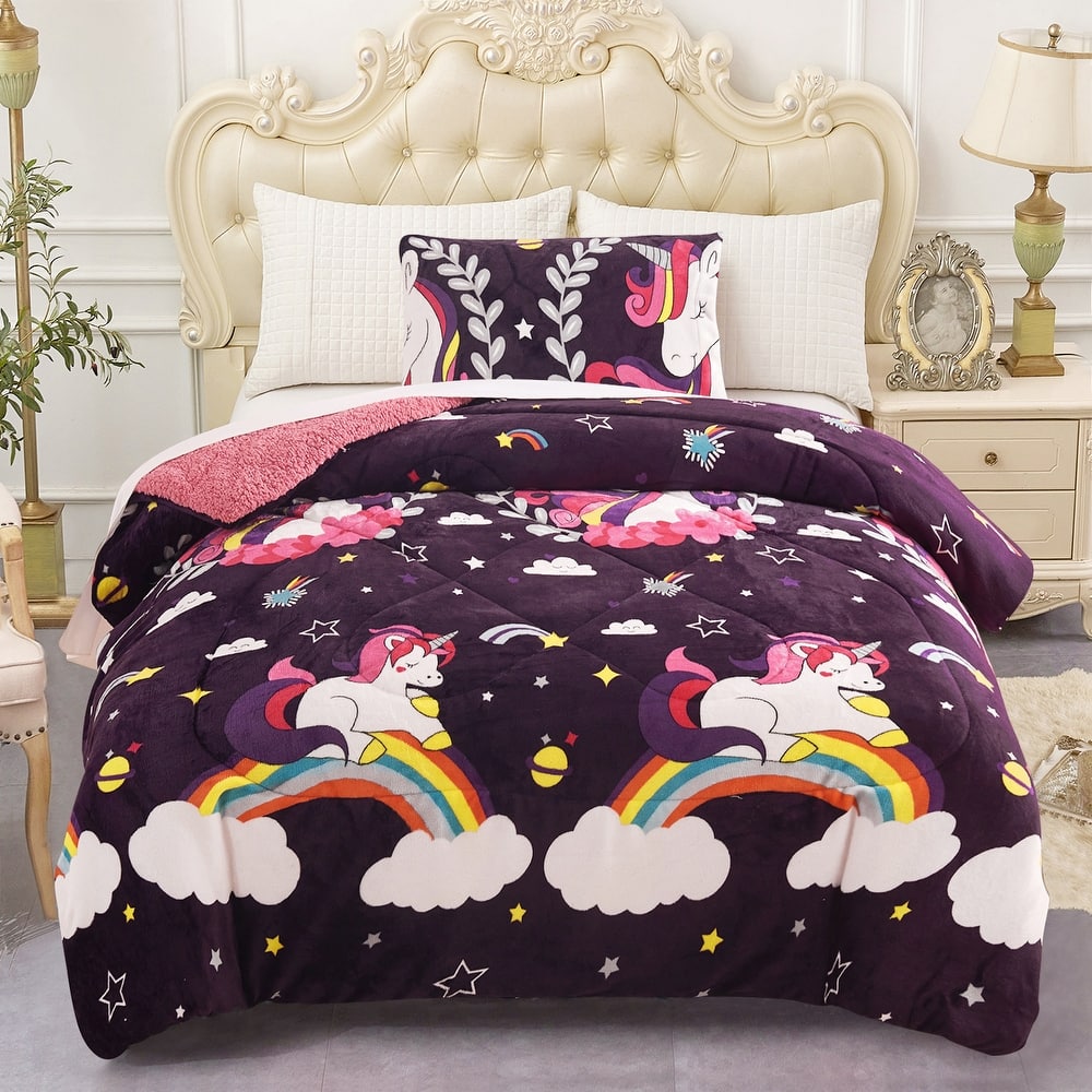 Unicorn Flamingo Kids Comforter Set Best Gift