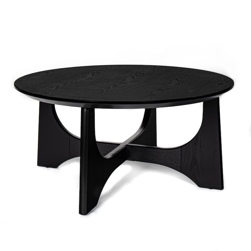36" Round Wooden Coffee Tables for Living Room