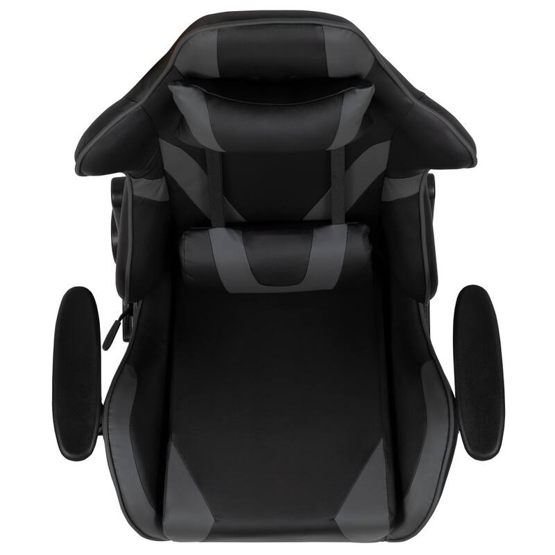 Racing Gaming Ergonomic Chair with Fully Reclining Back in Red LeatherSoft