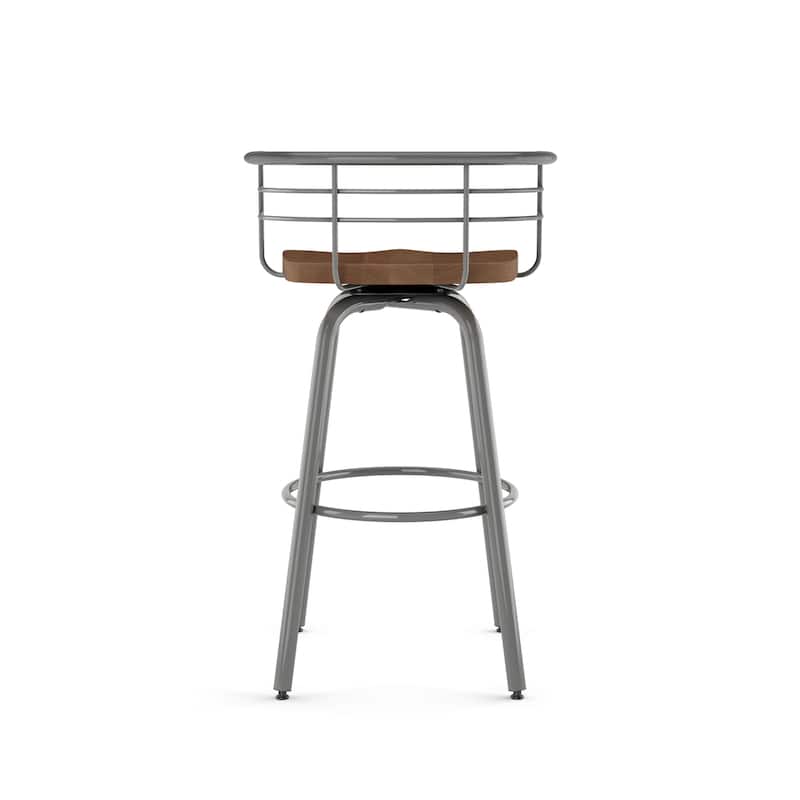 Amisco Brisk Swivel Counter Stool with Distressed Wood Seat