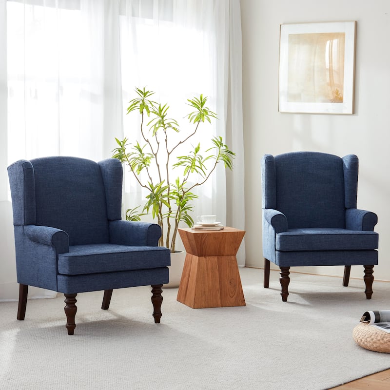 Accent Arm Chair with Turned Legs and Round Arms