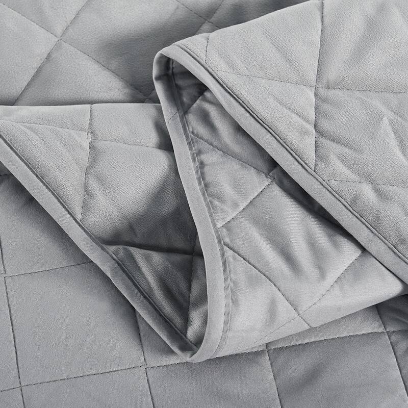 Serenta Velvet Quilts 5 Piece Ultra Soft Floor Touching Bedspread Set