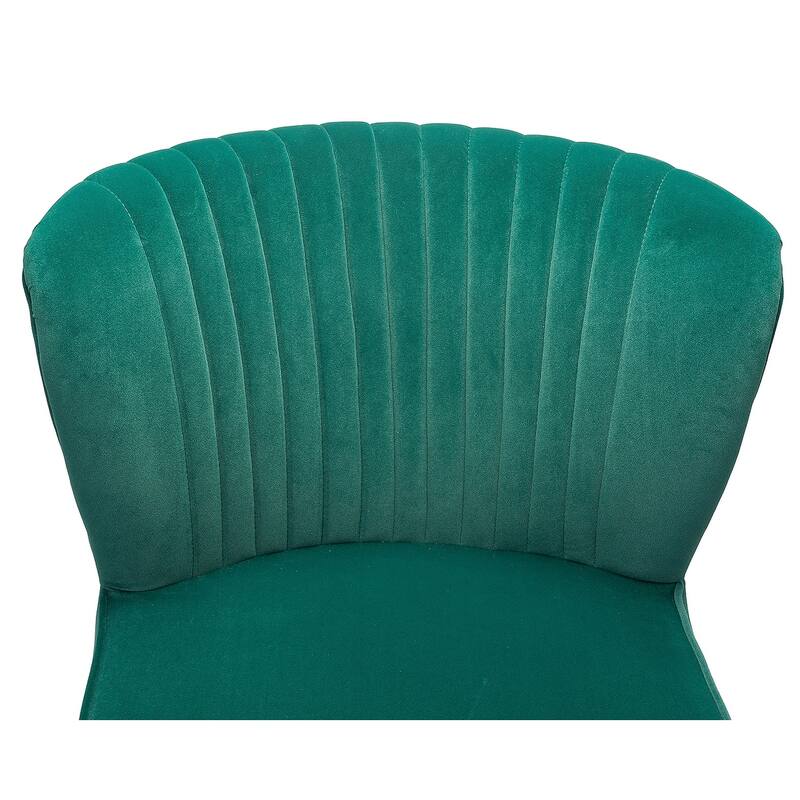 Monica Living Room Armless Accent Comfy Chair with Tufted Back and Metal Legs by HULALA HOME