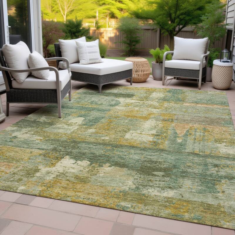 Machine Washable Indoor/Outdoor Contemporary Chantille Rug