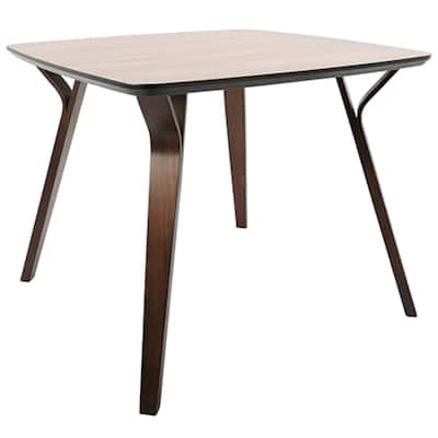 38.25" Walnut Wood Top with Bent Wood Legs Dinette Table