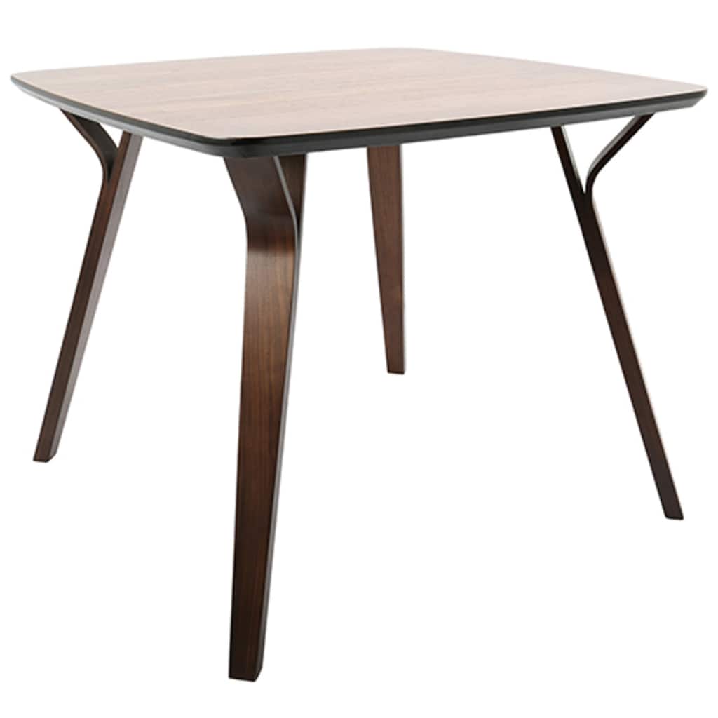 38.25" Walnut Wood Top with Bent Wood Legs Dinette Table