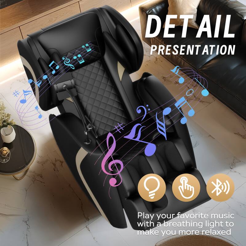 GDFStudio - Zero Gravity Air Pressure Full Body Massage Chair Recliner