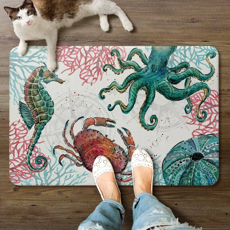 CounterArt Ocean Finds Memory Foam Comfort Floor Mat - 30 inch by 20 inch Made in The USA - 30x20x.319