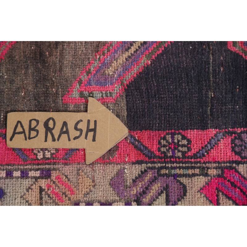 Meshkin Persian Antique Runner Rug Handmade Wool Carpet - 3'7" x 10'6"