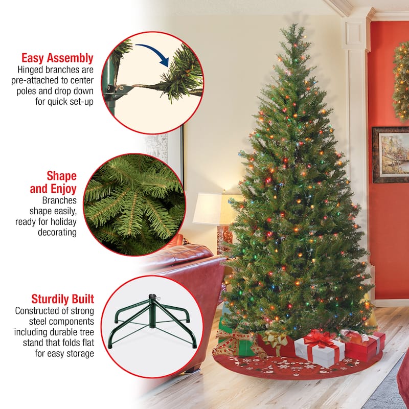 National Tree Company 6 ft. Aspen Spruce Holiday Tree with 300 Multicolor Lights - 6'
