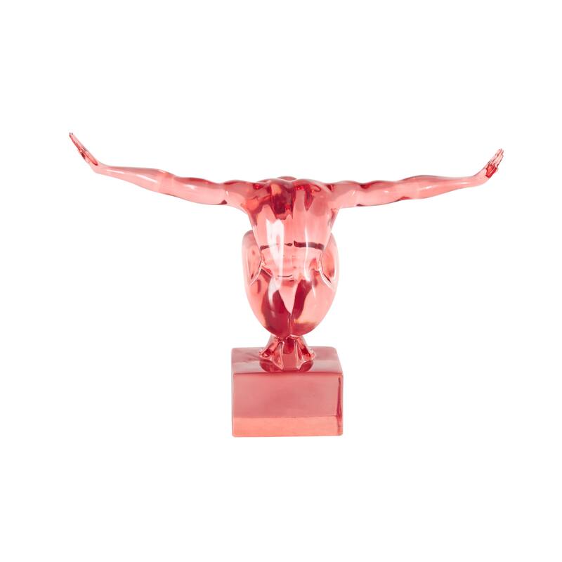 Resin Tinted Posing People Decorative Sculpture - Green Or Blue or Pink