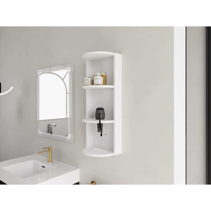 12" Bathroom Wall-Mounted Storage Rack, Float Mounting Design,(KD-Packing)