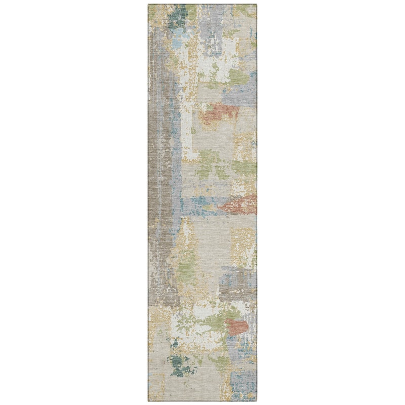 Machine Washable Indoor/Outdoor Casual Contemporary Chantille Rug