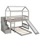 preview thumbnail 21 of 30, Twin over Twin Bunk Bed with Slide, Storage Steps & Playhouse Design