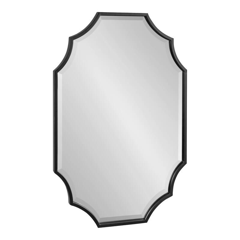 Kate and Laurel Deavere Scalloped Wall Mirror - 22x32 - Black