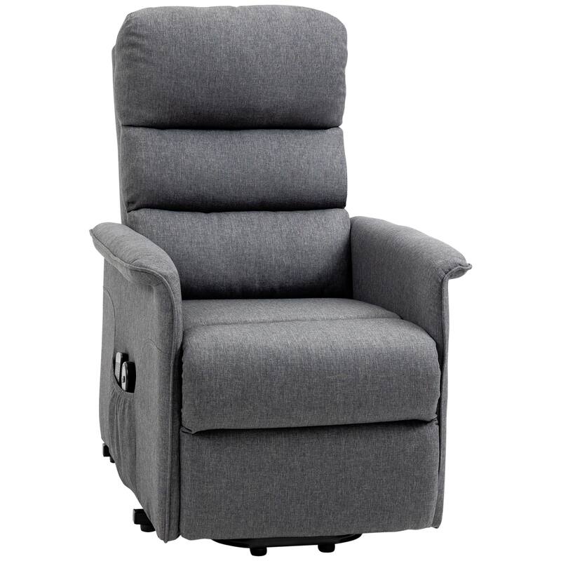 Power Lift Recliner Chair with Vibration Massage, Remote, Side Pockets, Adjustable Recline and Footrest