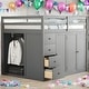 preview thumbnail 1 of 7, Full Size Loft Bed With Built-in Wardrobes,Cabinets And Drawers for Home Grey