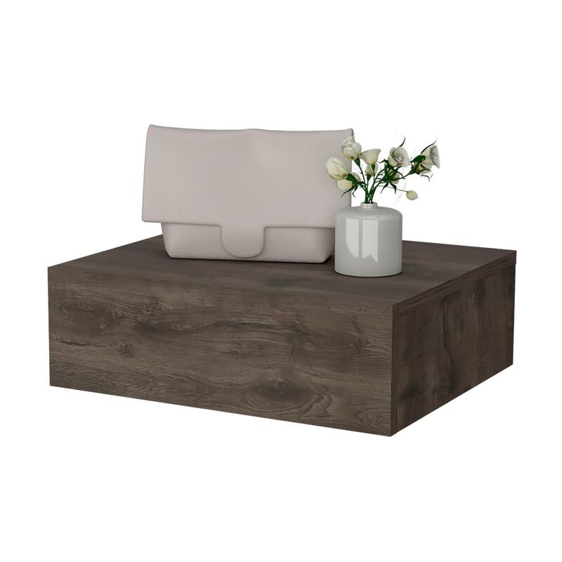 Wall-Mounted Floating Nightstand in Dark Brown