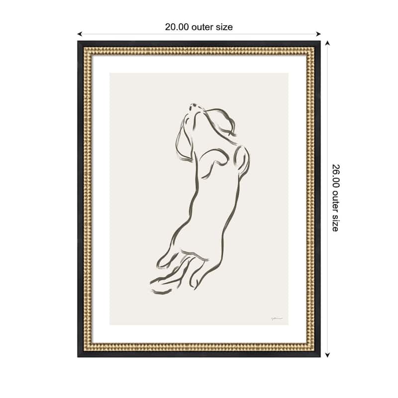Kate and Laurel Dachshund Dog by Gabrielly Guedes Framed Wall Art Print
